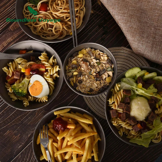 using-titanium-bowl-and-plate-set-at-campsite