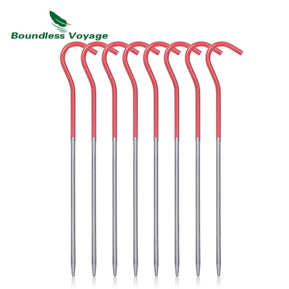 Boundless Voyage Titanium Tent Pegs Stakes 15cm/16.5cm Outdoor Camping Tent Nails Lightweight Elbow Grass Tent Pins