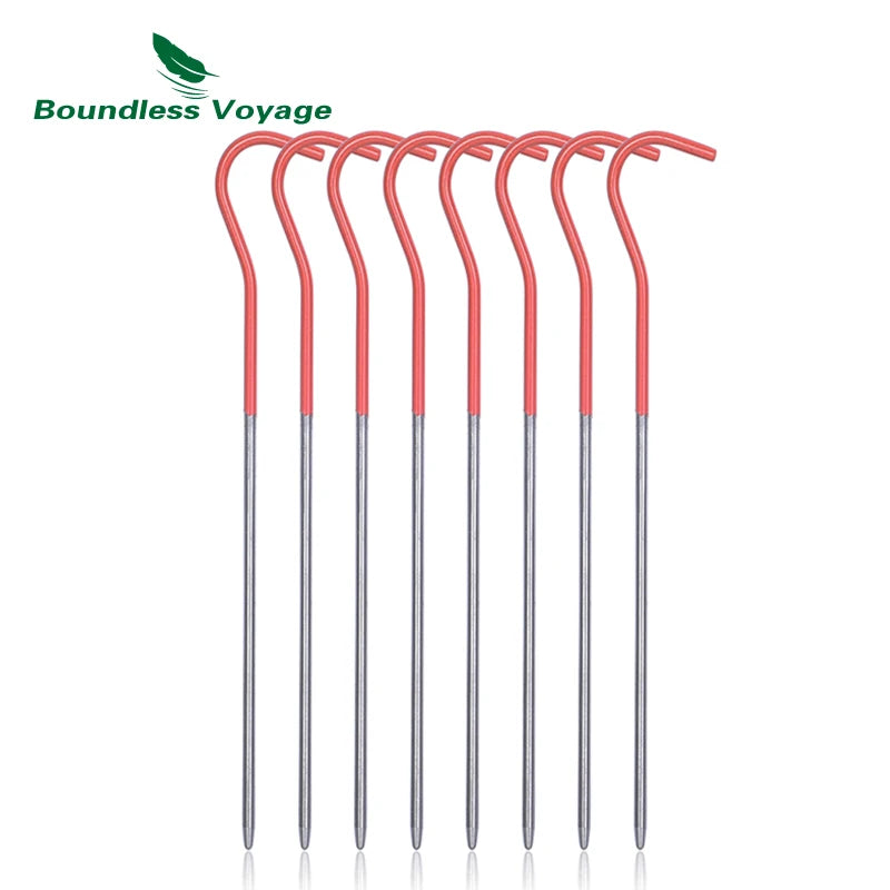 Boundless Voyage Titanium Tent Pegs Stakes 15cm/16.5cm Outdoor Camping Tent Nails Lightweight Elbow Grass Tent Pins