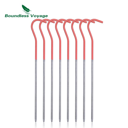 Boundless Voyage Titanium Tent Pegs Stakes 15cm/16.5cm Outdoor Camping Tent Nails Lightweight Elbow Grass Tent Pins