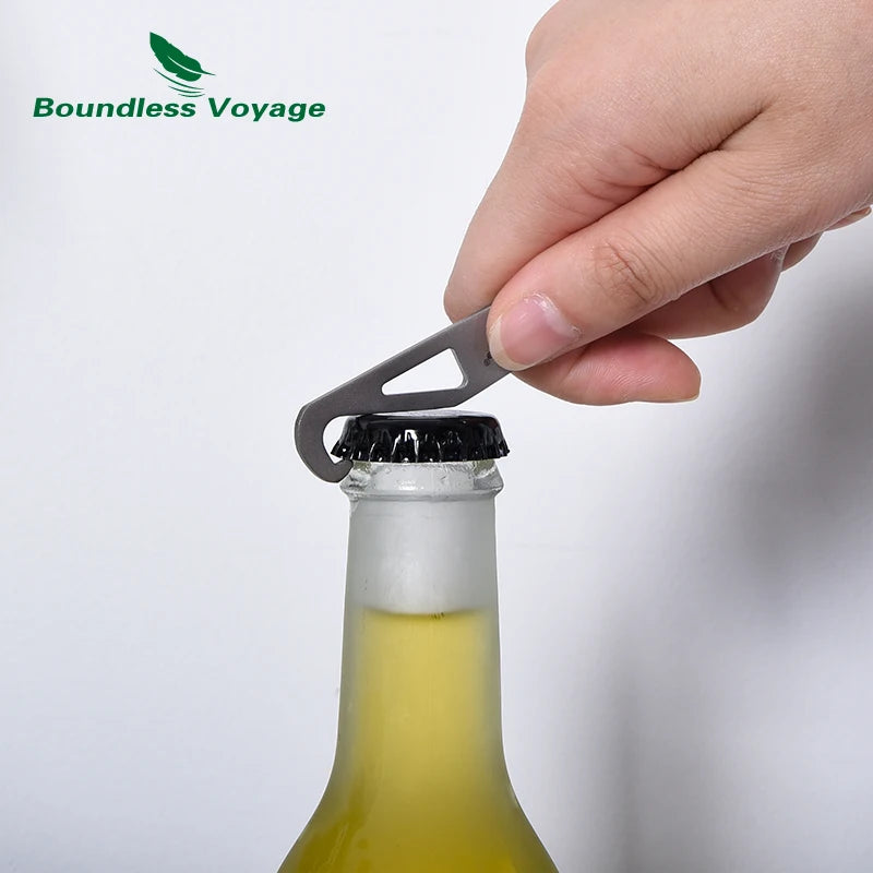 Boundless Voyage Titanium Spork Spoon with Bottle Opener 3 in 1 Outdoor Tableware Camping Cutlery Picnic Portable Flatware Ti1058T