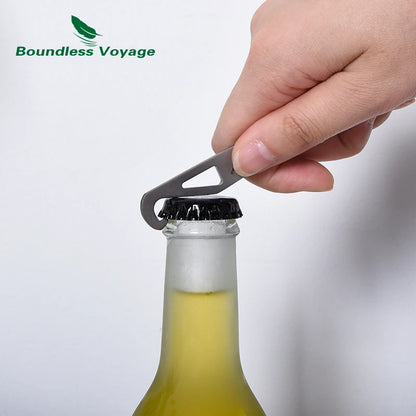 Boundless Voyage Titanium Spork Spoon with Bottle Opener 3 in 1 Outdoor Tableware Camping Cutlery Picnic Portable Flatware Ti1058T