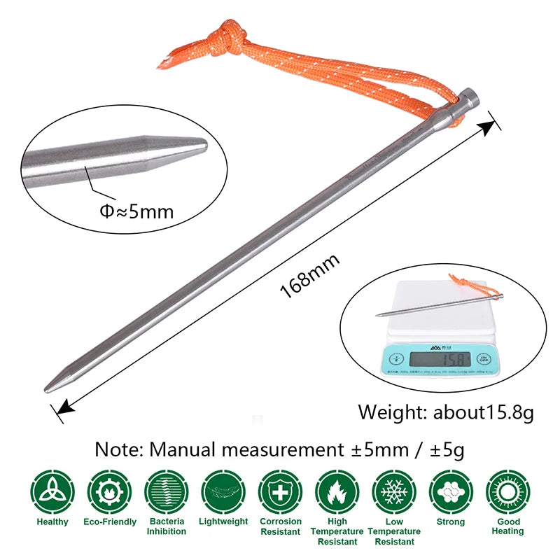 Titanium Pegs Camping Tent Stakes Heavy Duty Tent Nail Outdoor Picnic Tent Pin 4-8-12 pcs/lot