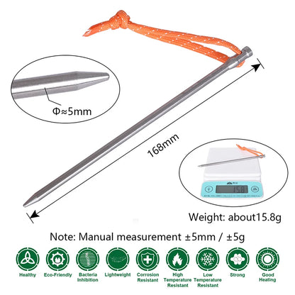 Titanium Pegs Camping Tent Stakes Heavy Duty Tent Nail Outdoor Picnic Tent Pin 4-8-12 pcs/lot