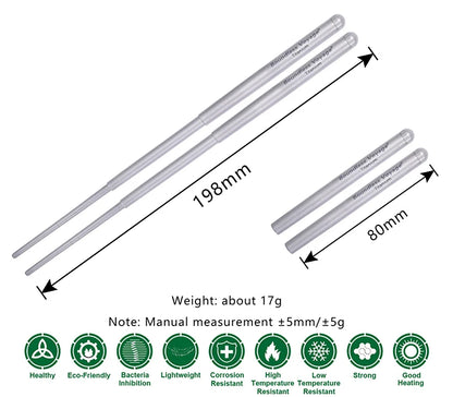 Boundless Voyage Titanium Chopsticks Camping Telescopic Chopsticks Portable Folding Tableware Outdoor Travel Picnic Food Cutlery