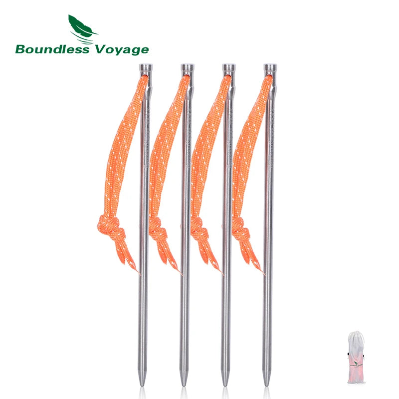 Titanium Pegs Camping Tent Stakes Heavy Duty Tent Nail Outdoor Picnic Tent Pin 4-8-12 pcs/lot