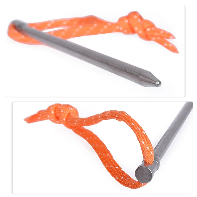 Boundless Voyage Titanium Pegs 165mm Camping Tent Stakes Heavy Duty Tent Nail Outdoor Picnic Tent Pin 4-8-12 pcs/lot Ti4005P