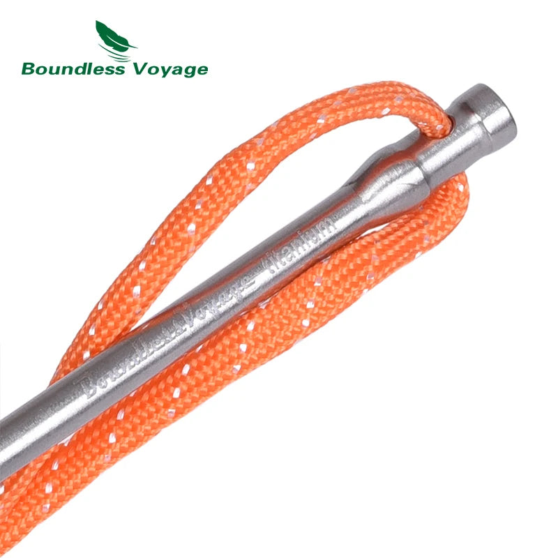 Boundless Voyage Titanium Pegs 165mm Camping Tent Stakes Heavy Duty Tent Nail Outdoor Picnic Tent Pin 4-8-12 pcs/lot Ti4005P