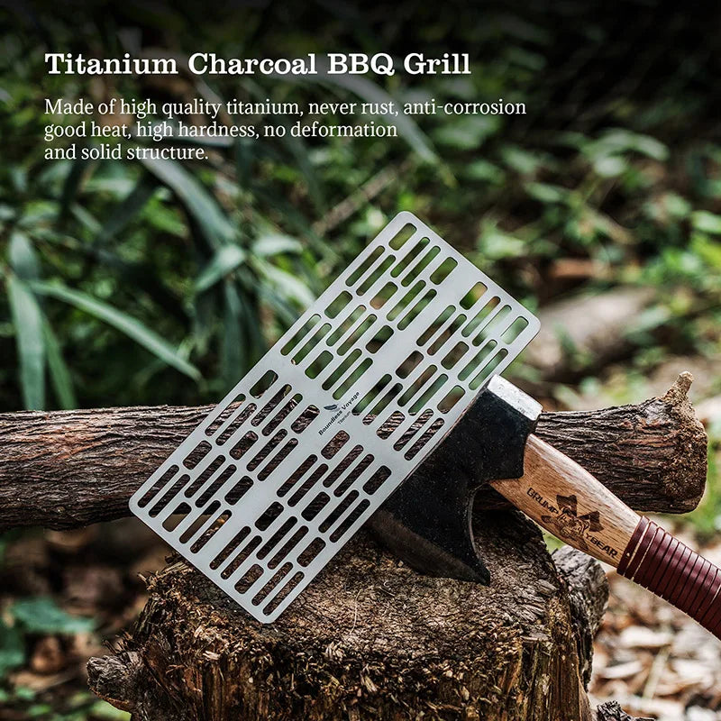 Titanium Grill Grate Camping Mini Charcoal Rack Outdoor Hiking BBQ Wire Mesh