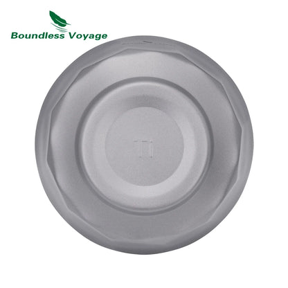 Boundless Voyage 500ml/800ml Double Walled Titanium Bowls Camping Bowl Lightweight Druable Hiking Utensil for Outdoor Dining Ti1174T