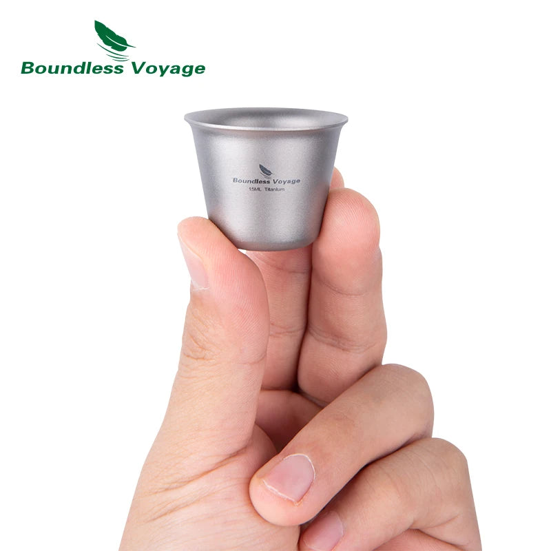 Boundless Voyage 250ml Titanium Hip Flask with Mini Cup & Funnel Camping Backpacking Pocket Whiskey Wine Pot for Men Women Ti3064D