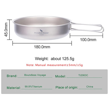 Titanium Frying Pan Camping Pan