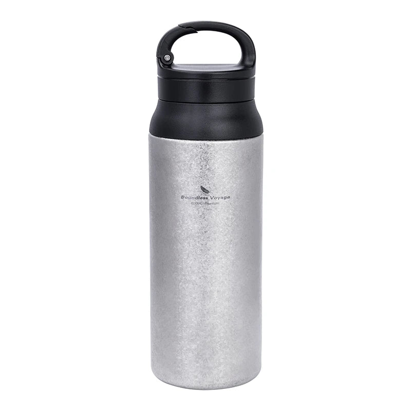 Boundless Voyage 600ml Titanium Vacuum Flask Double-Walled Insulated Bottle Reusable Travel Keeping Hot & Cold Coffee Tea Cup Ti3010D