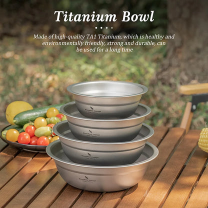 Boundless Voyage Titanium Bowl Rice Soup Salad Serving Bowl Ultralight Outdoor Camping Travel Durable Portable Tableware Ti1148T