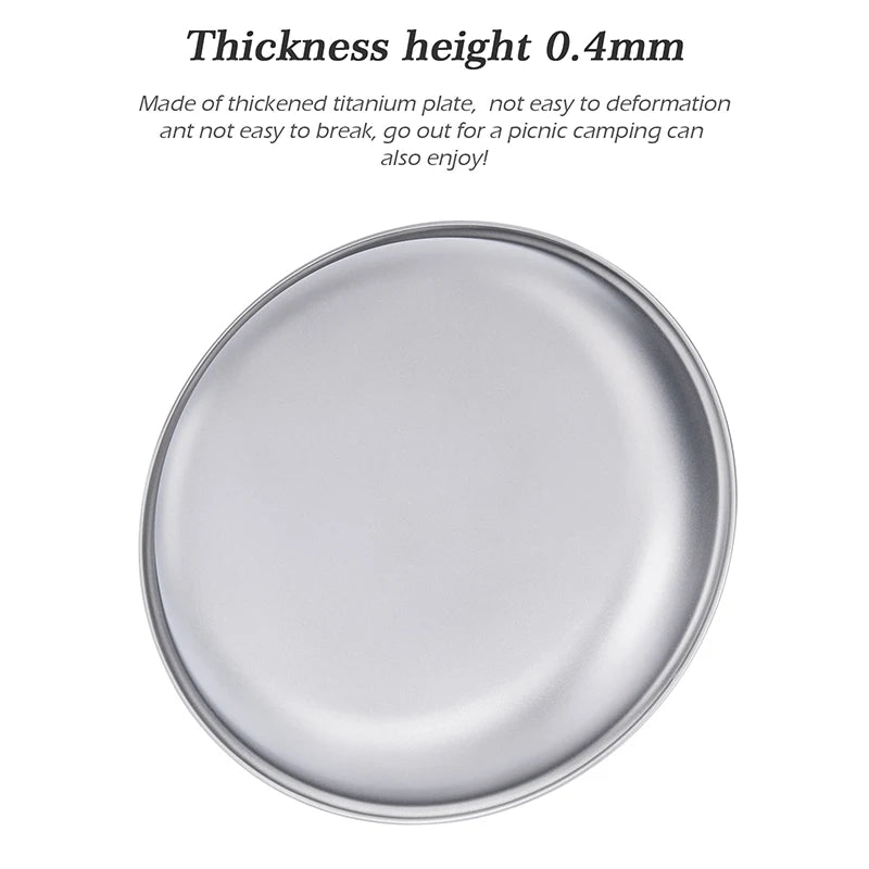 Boundless Voyage Titanium Plates Camping Shallow Side Dishes Outdoor Home Food Serving Dinnerware Portable Travel Tableware
