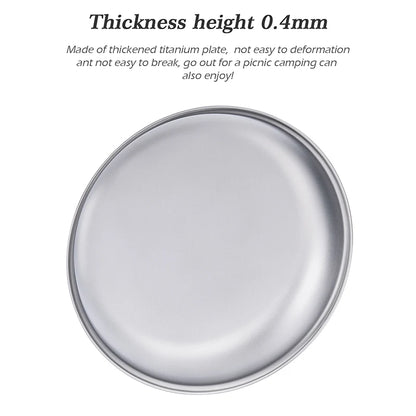 Boundless Voyage Titanium Plates Camping Shallow Side Dishes Outdoor Home Food Serving Dinnerware Portable Travel Tableware