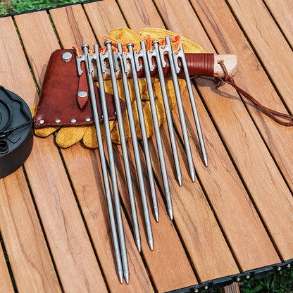 Titanium Alloy Tent Pegs Heavy Duty Nails Camping Stakes Hard Ground Pins 20cm 24cm 30cm 35cm 40cm