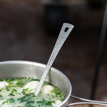 Boundless Voyage Long Handle Titanium Soup Ladle Metal Serving Skimmer Slotted Spoon for Cooking Gravy Sauces Hot Pot Tableware Ti1063T