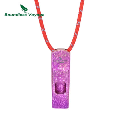 Boundless Voyage Titanium Whistle 120dB Emergency Survival Safety Gear Camping Loud Signal Whistle with Lanyard Ti9020O