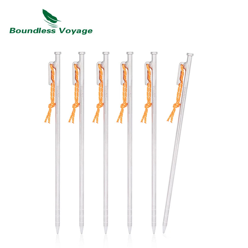 Titanium Alloy Tent Pegs Heavy Duty Nails Camping Stakes Hard Ground Pins 20cm 24cm 30cm 35cm 40cm