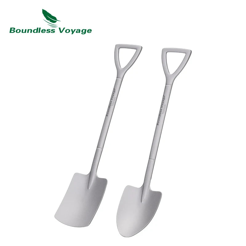Boundless Voyage Titanium Shovel Spoon – Pointed & Square Styles, Ultralight, Ergonomic Ti1131T