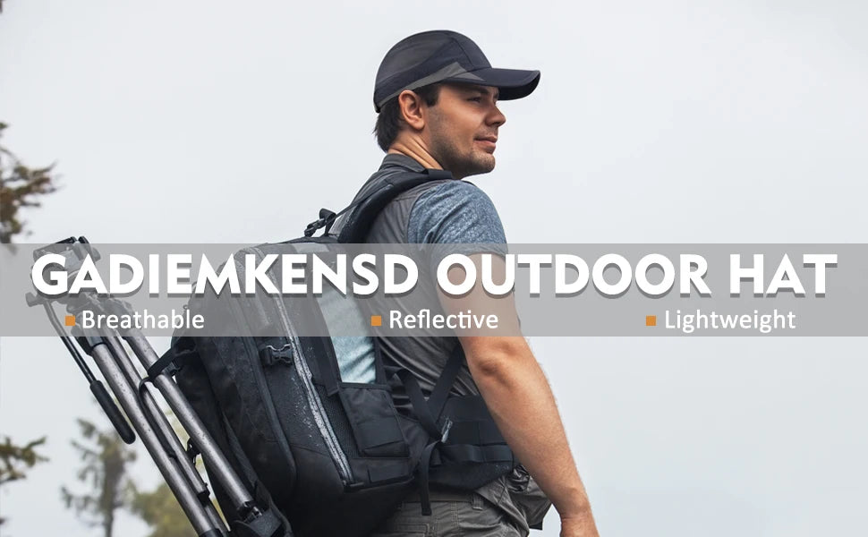 Men Women Running Cap Reflective Breathable Quick Dry Sports Hat Unisex Outdoor Cycling Hiking Adjustable GADIEMKENSD