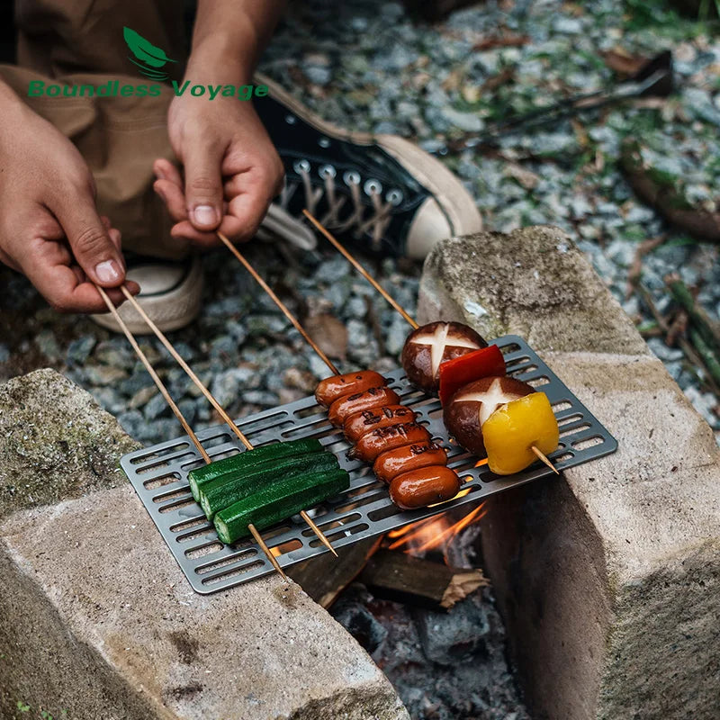 Titanium Grill Grate Camping Mini Charcoal Rack Outdoor Hiking BBQ Wire Mesh