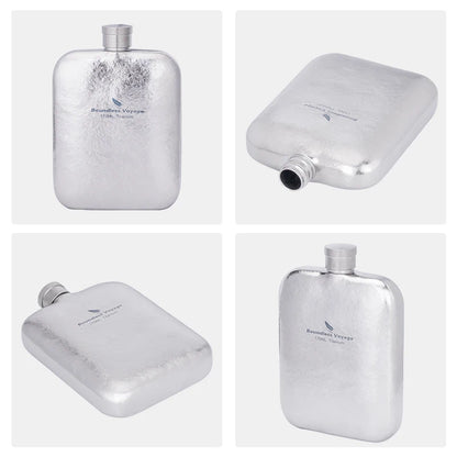 Boundless Voyage 170ml Titanium Hip Flask Liquor Flask Outdoor Travel Camping Ultralight Leakproof Pocket Wine Bottle for Whiskey Vodka Rum Ti3263D