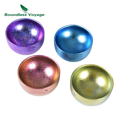 Boundless Voyage Titanium Ice Flower Cup – 30ml, Double-Wall, Unique Crystallized Texture, 4 Colors Ti3082D