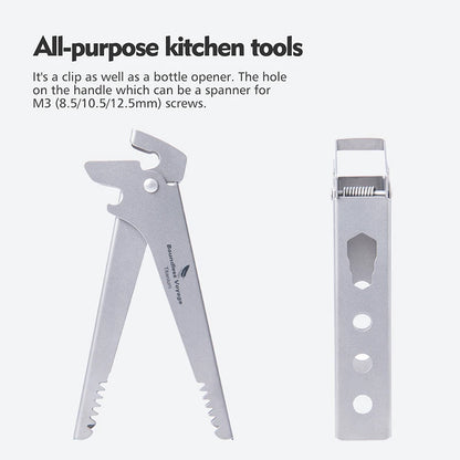 Boundless Voyage Titanium Hot Plate Gripper Anti-Scalding Bowl Dish Clips Non-Slip Tongs Clamp Multifunctional Kitchen Tool Ti1015T