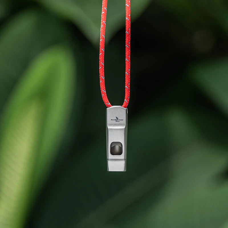 Titanium Emergency Survival Safety Gear Camping Signal Whistle with Lanyard Loud