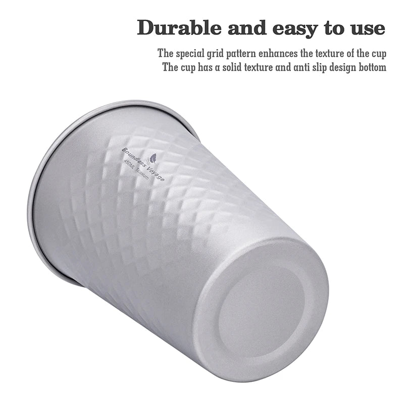 Boundless Voyage Diamond-Hammer Titanium Stackable Cup Set Ti3047D