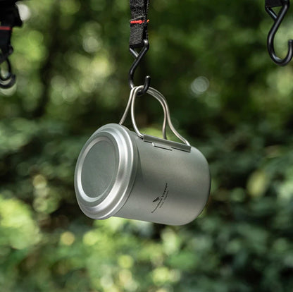 Boundless Voyage 450ml Titanium Cup with Filter Outdoor Camping Tea Coffee Mug Portable Lightweight Tea Maker Travel Drinkware Ti3056D
