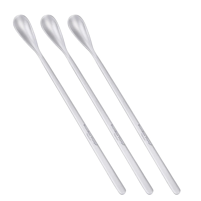 Boundless Voyage Titanium Coffee Spoon Long Handle Tea Spoon Bar Spoon Cocktail Mixing Stirrers for Drink Durable Cutlery Ti1034T / Ti1035T