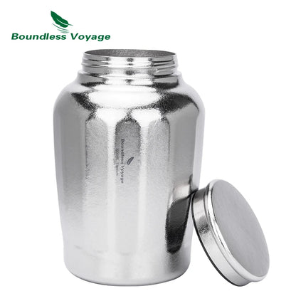 Boundless Voyage Titanium Airtight Storage Canister 3L Large Tea Caddy Leakproof Wide Mouth Sealed Container for Loose Leaf Tea