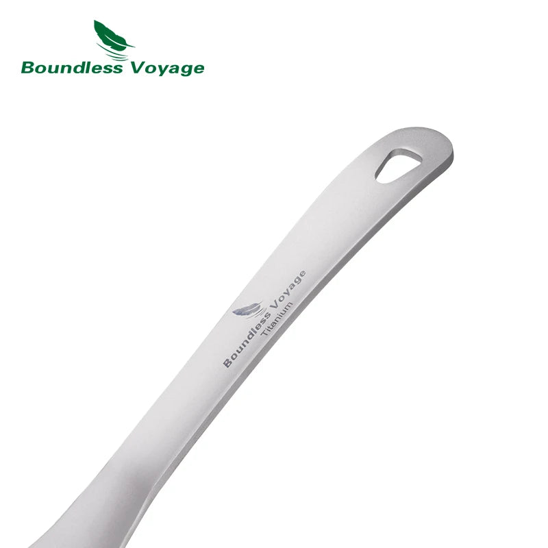 Boundless Voyage Titanium Slotted Spoon Ultralight Kitchen Strainer for Cooking, Noodles, Salad & Hot Pot Fried Food Colander Ti1038A