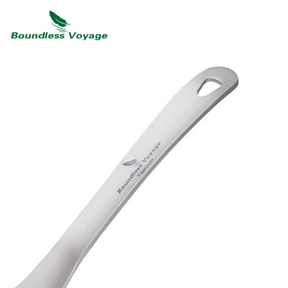 Boundless Voyage Titanium Slotted Spoon Ultralight Kitchen Strainer for Cooking, Noodles, Salad & Hot Pot Fried Food Colander Ti1038A