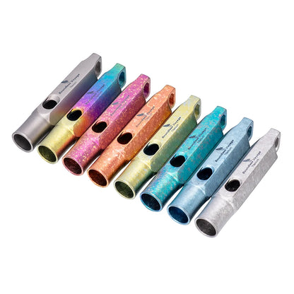Boundless Voyage 120dB Titanium Whistle Emergency Survival Safety Whistle with Lanyard Loud for Outdoor Camping Coaches Training Ti9015O