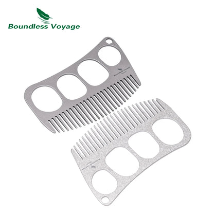 Boundless Voyage Titanium Comb – Four-Hole Design, Anti-Static, 3 Finishes Ti9011C