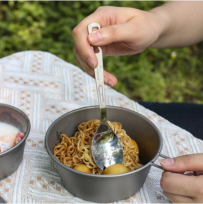 Boundless Voyage Titanium Spork Spoon with Bottle Opener 3 in 1 Outdoor Tableware Camping Cutlery Picnic Portable Flatware Ti1058T