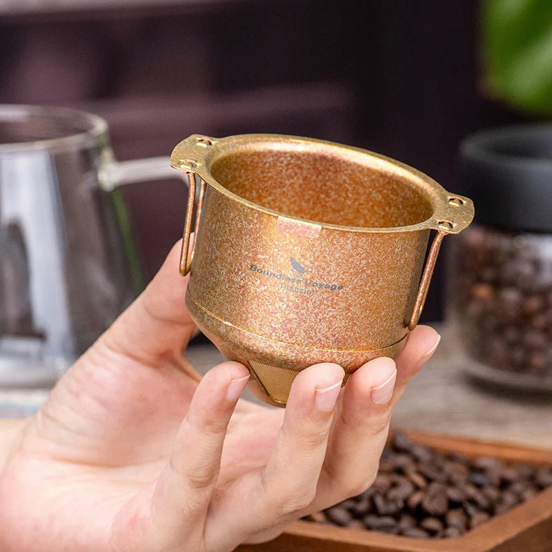 Boundless Voyage Titanium Coffee Drip Filter Ultralight Portable Folding Hanging Ear Mini Hand Brewed Coffee Filter Ti6002P