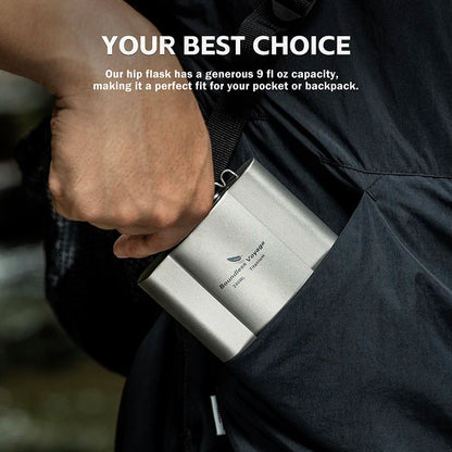 Titanium Hip Flask 180ml / 240ml Whiskey Vodka Wine Pot