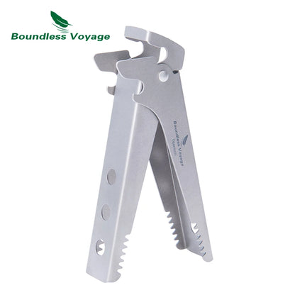 Boundless Voyage Titanium Hot Plate Gripper Anti-Scalding Bowl Dish Clips Non-Slip Tongs Clamp Multifunctional Kitchen Tool Ti1015T