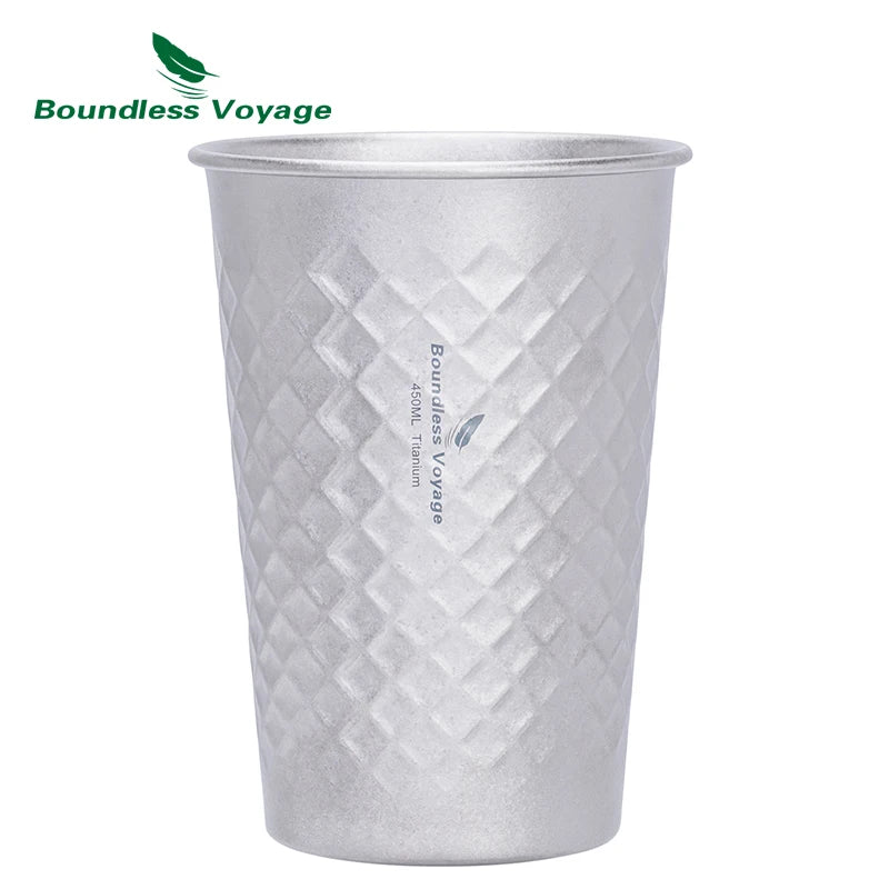 Boundless Voyage Diamond-Hammer Titanium Stackable Cup Set Ti3047D