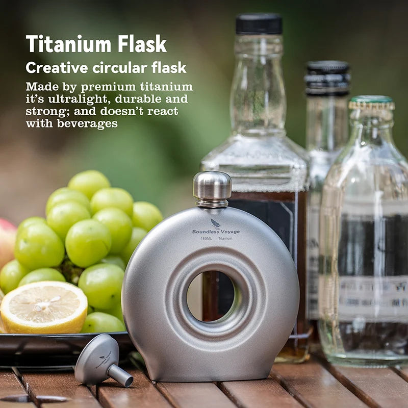 180ml Titanium Hip Flask Novelty Round Special-shaped Flask