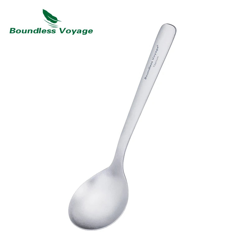Boundless Voyage Camping Titanium Cutlery Set Outdoor Utensils Long Handle Soup Spoon Fork Chopsticks Ultralight Metal Tableware Ti1070T