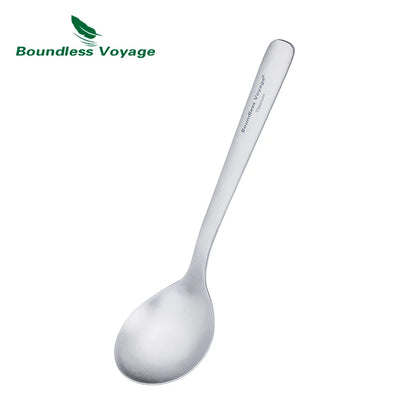 Boundless Voyage Camping Titanium Cutlery Set Outdoor Utensils Long Handle Soup Spoon Fork Chopsticks Ultralight Metal Tableware Ti1070T