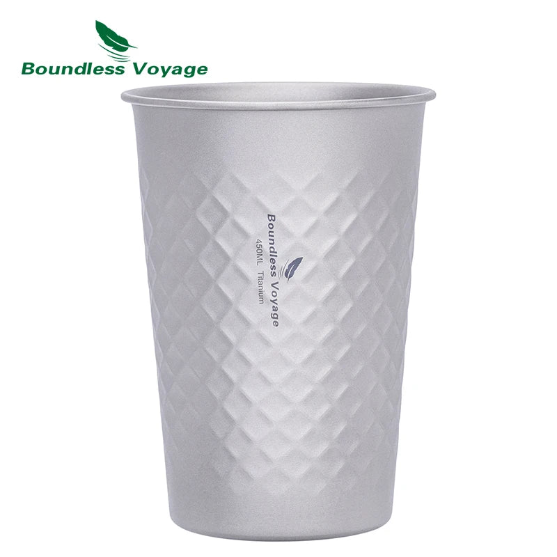 Boundless Voyage Diamond-Hammer Titanium Stackable Cup Set Ti3047D
