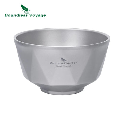 Boundless Voyage Diamond-Texture Titanium Double-Wall Bowl Set Ti1178T
