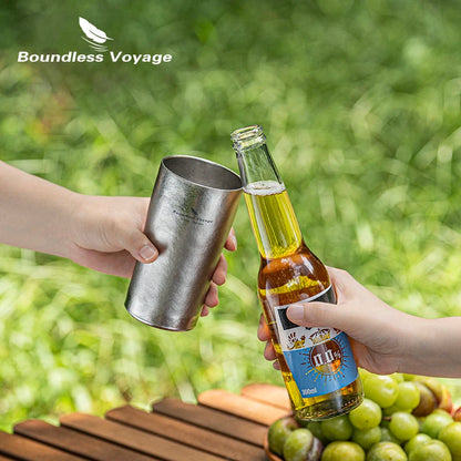 Boundless Voyage 10oz (300ml) Titanium Cup Ultralight Double Wall Insulated Beer Coffee Tea Juicy Mug for Camping Picnic Home Ti3246D
